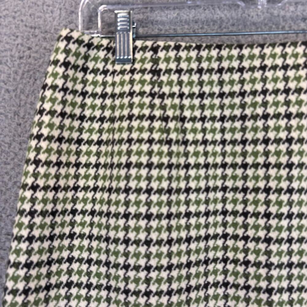 Talbots Skirt 12 Houndstooth Academia Preppy Office Wool Pencil Lined VTG Green - Picture 2 of 9